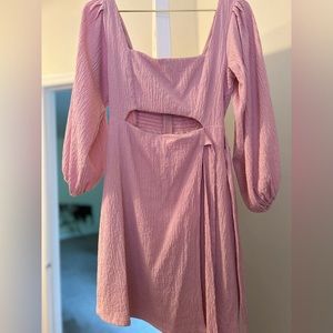 ASTR the Label Center Cutout Long Sleeve Dress